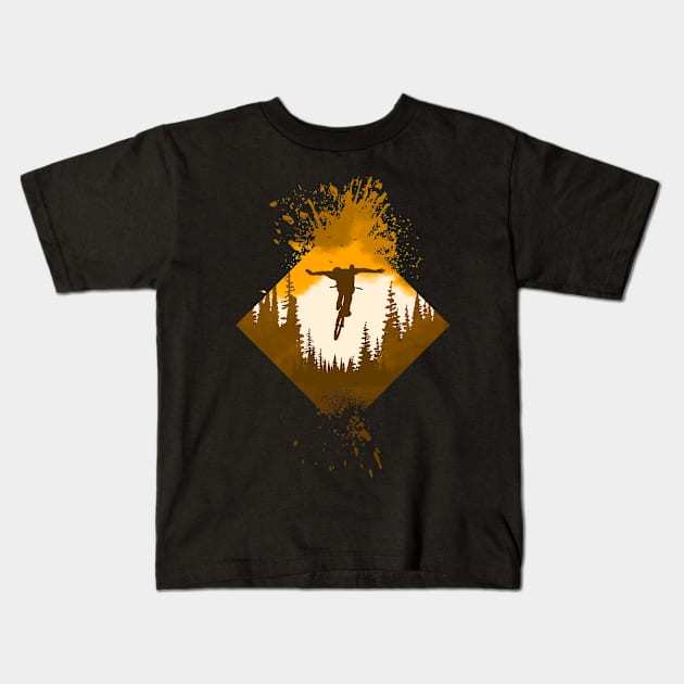 MTB Yella Art Kids T-Shirt by OneRedFox